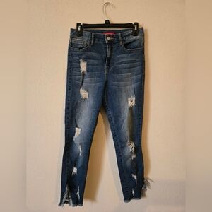 Guess Blue Skinny Distressed Jeans, Size US 27